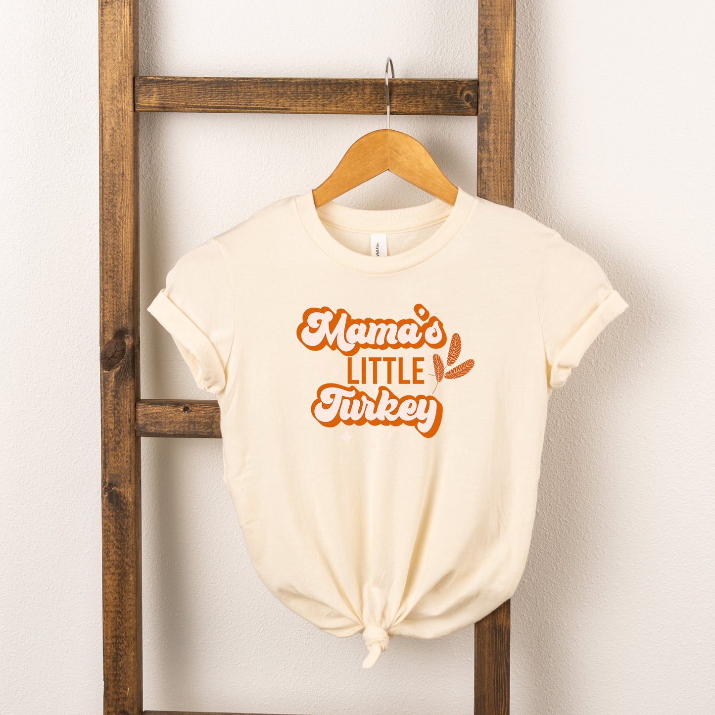 Mama's Little Turkey Colorful | Toddler Short Sleeve Crew Neck