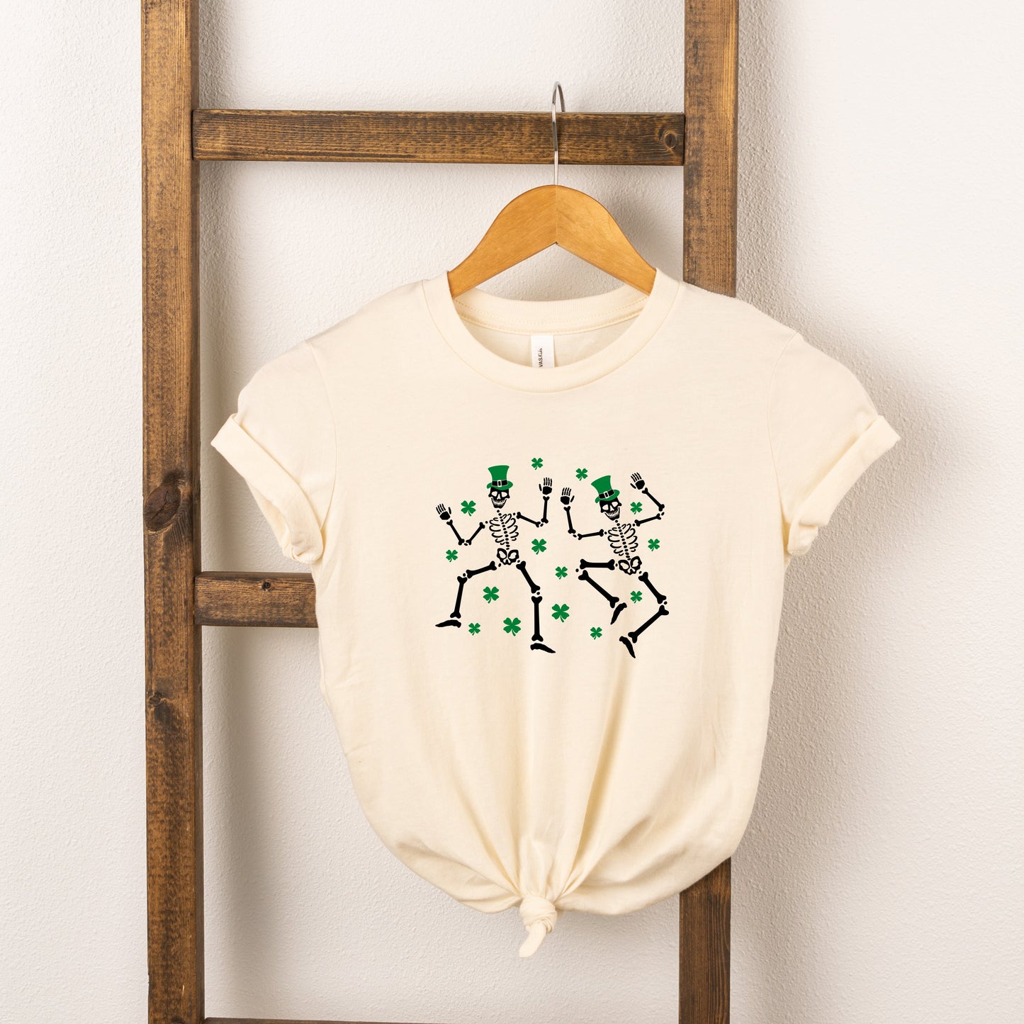 Shamrocks And Dancing Skeletons | Youth Short Sleeve Crew Neck
