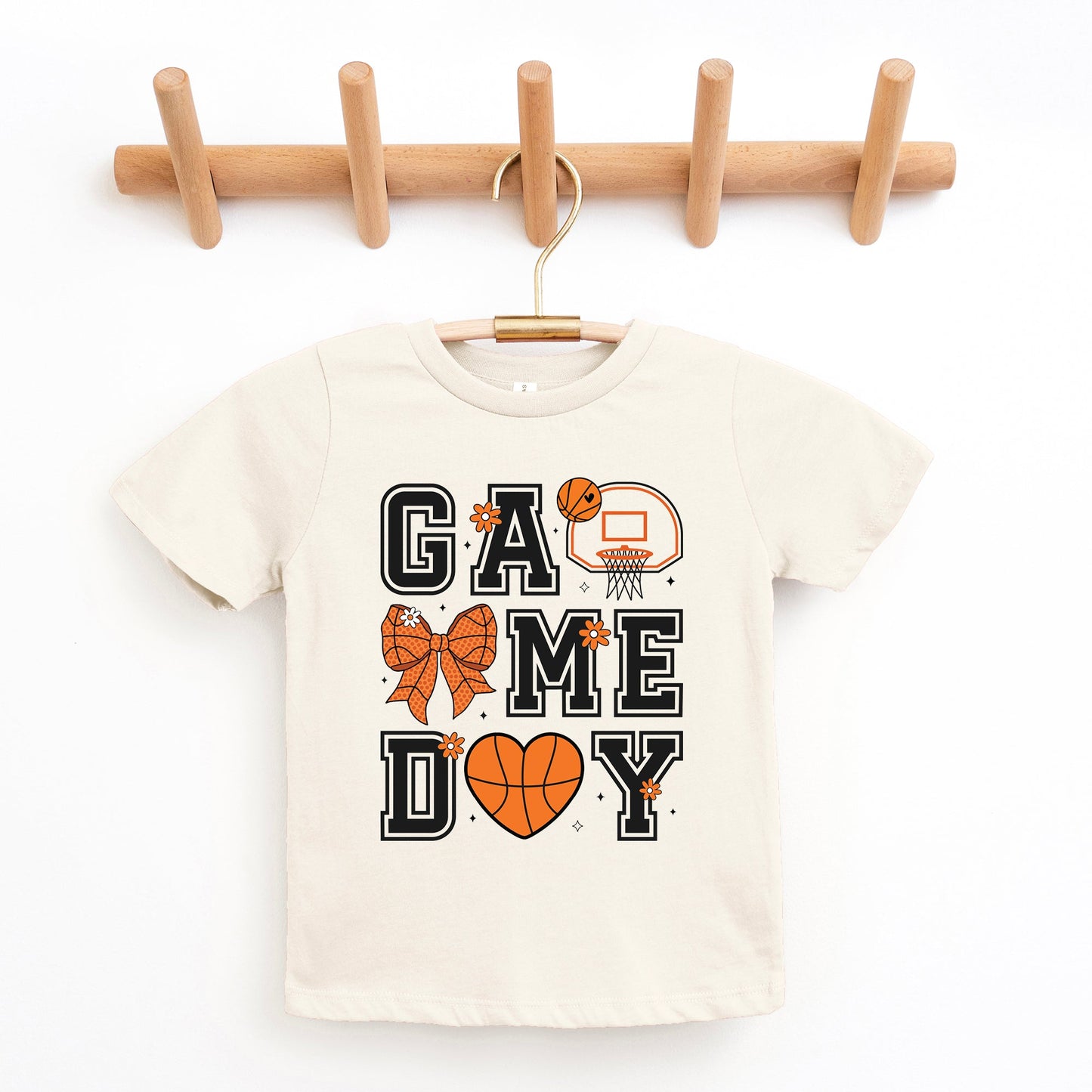 Basketball Game Day Coquette | Toddler Graphic Short Sleeve Tee
