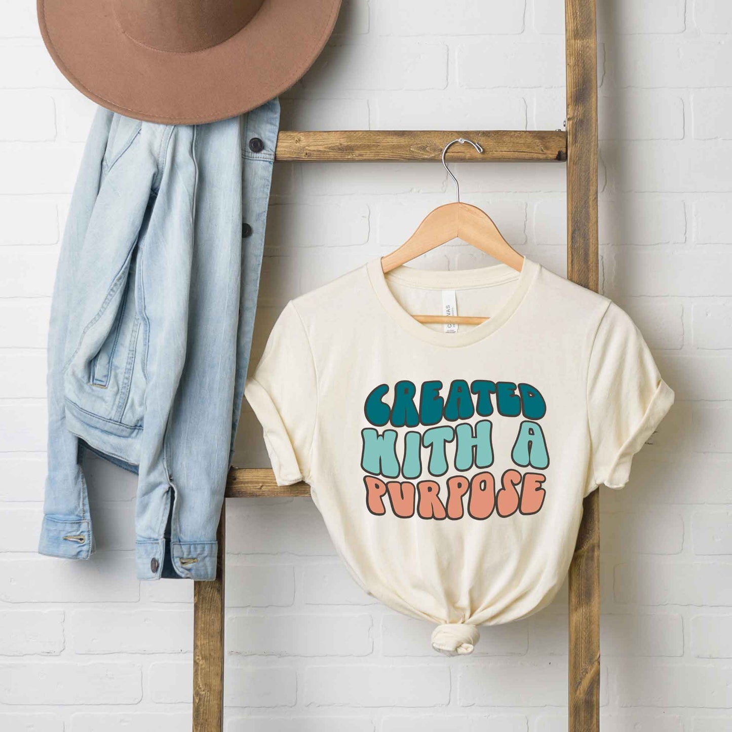 Retro Created With A Purpose | Short Sleeve Crew Neck