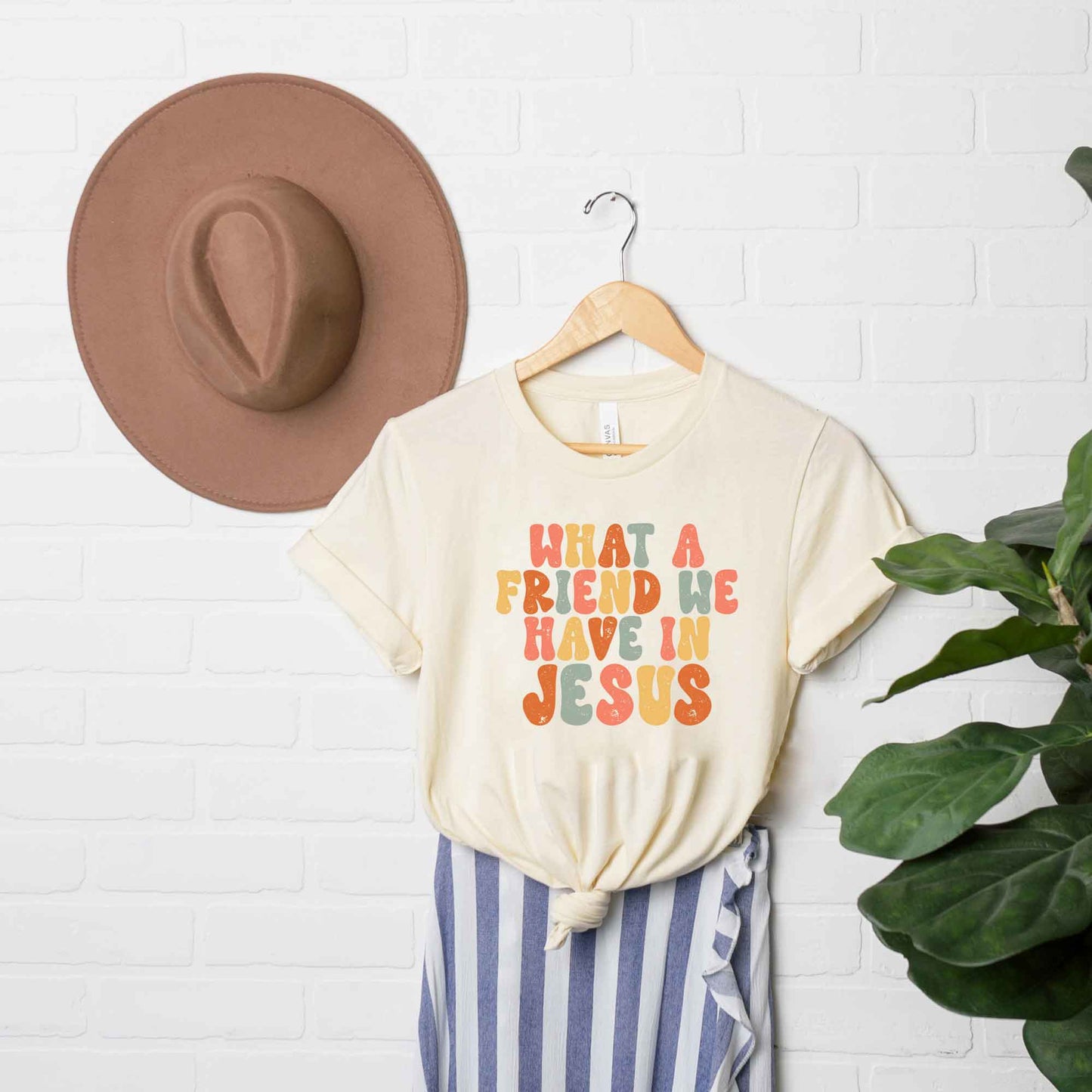 What A Friend We Have In Jesus Colorful | Short Sleeve Crew Neck