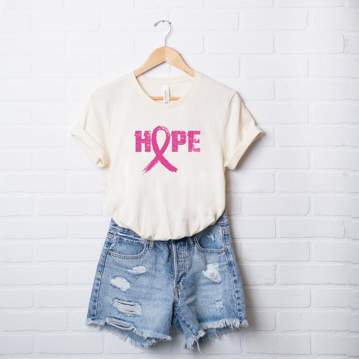 Hope Ribbon | Short Sleeve Crew Neck