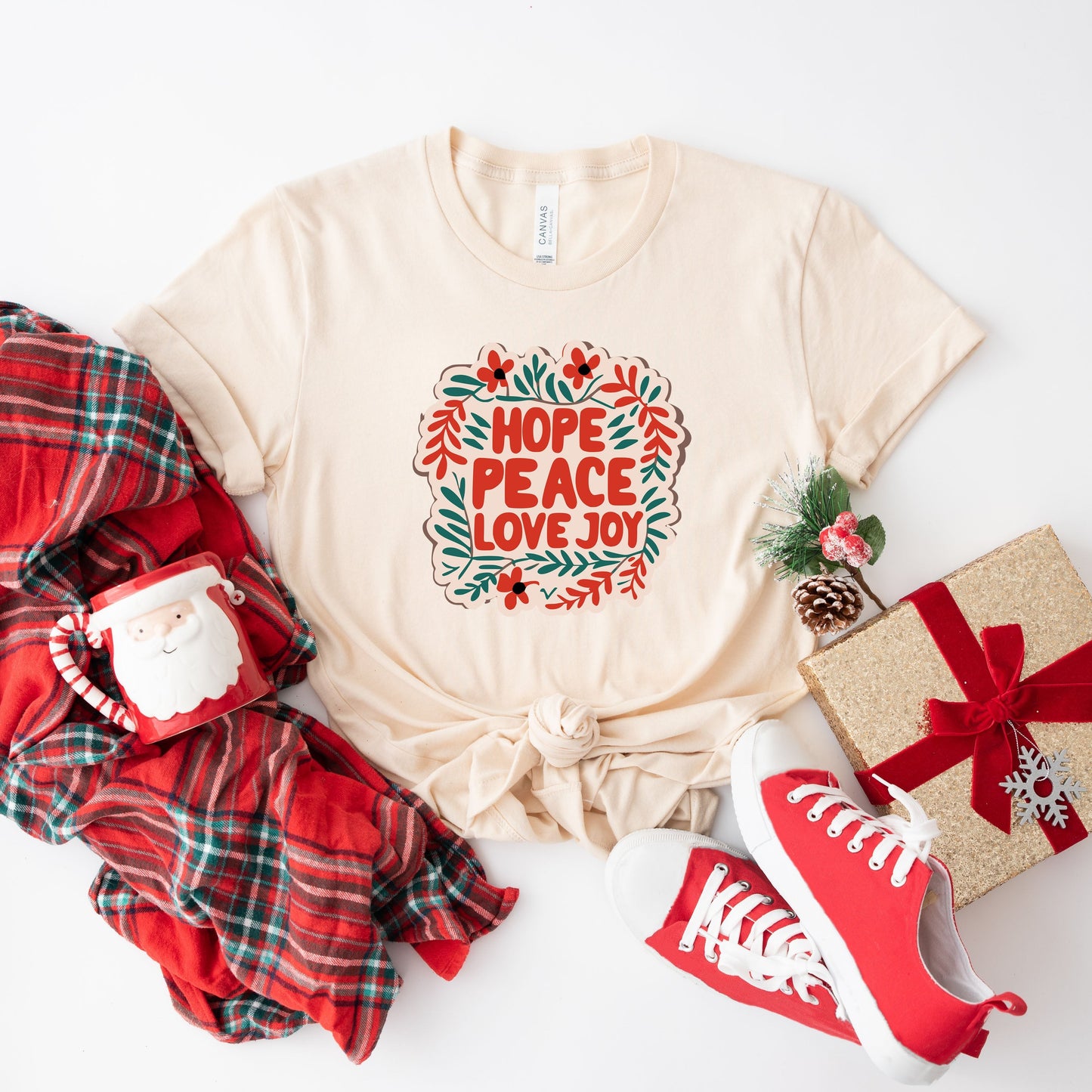 Hope Peace Love Joy | Short Sleeve Crew Neck