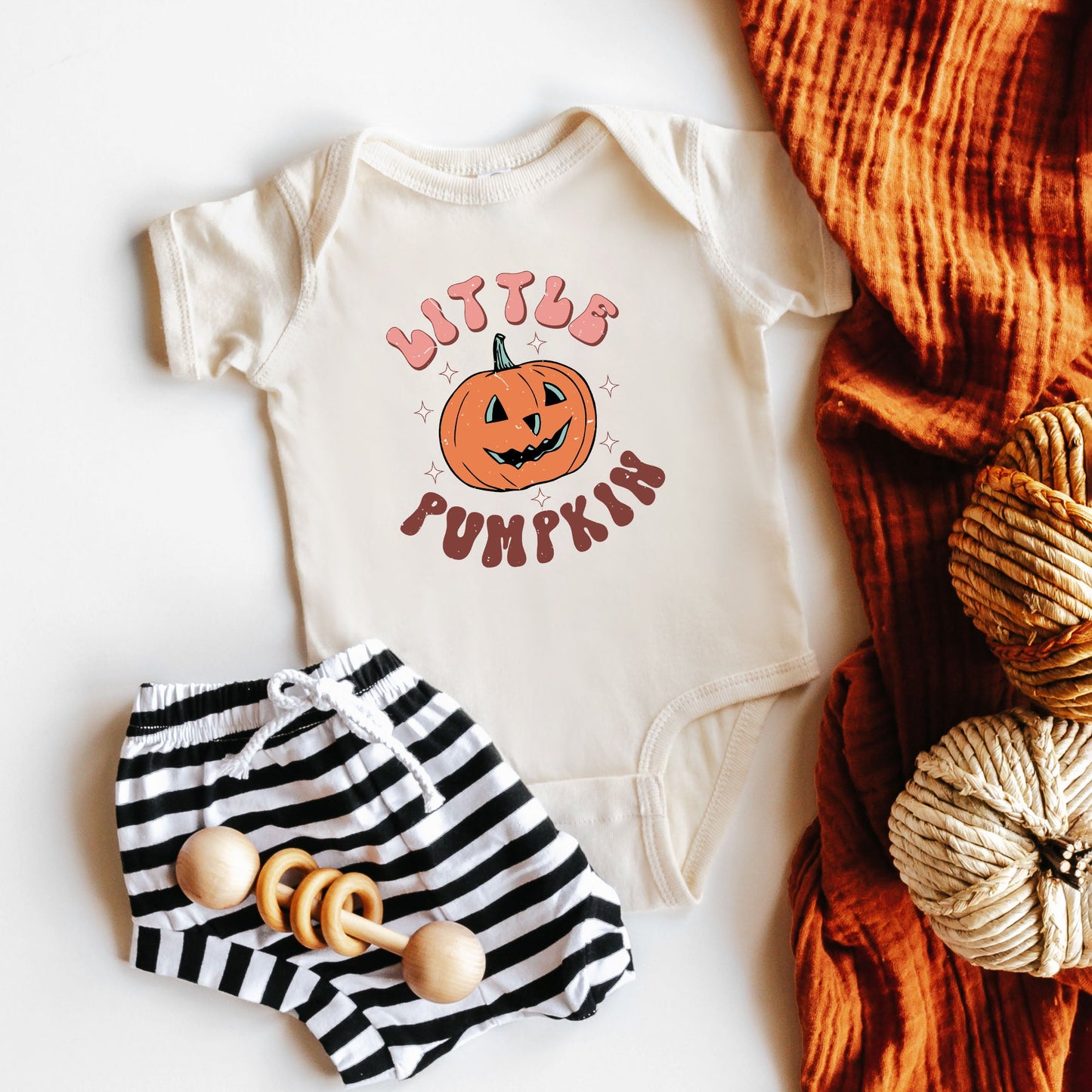 Little Pumpkin Retro | Baby Graphic Short Sleeve Onesie