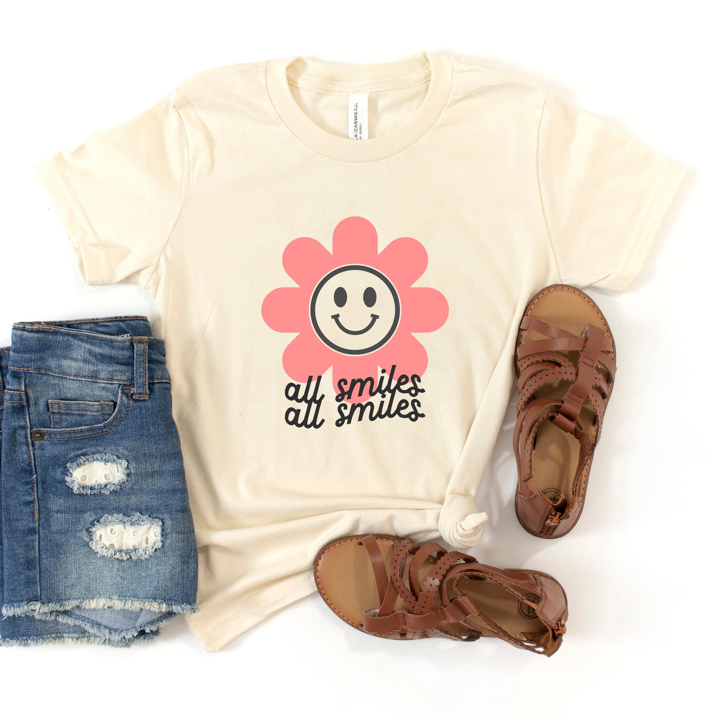 All Smiles Flower | Youth Short Sleeve Crew Neck