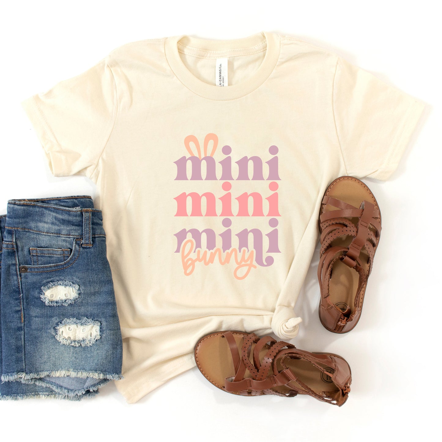 Mini Bunny Stacked | Youth Short Sleeve Crew Neck