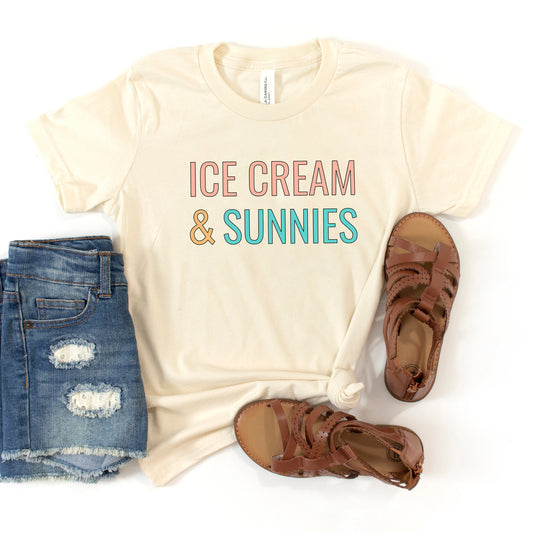 Ice Cream And Sunnies | Youth Short Sleeve Crew Neck