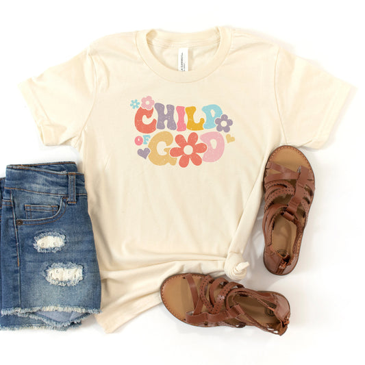Child Of God Flowers | Youth Short Sleeve Crew Neck