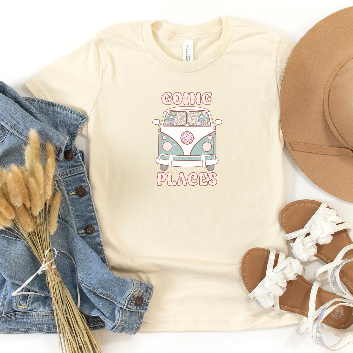 Going Places Van Colorful | Youth Short Sleeve Crew Neck