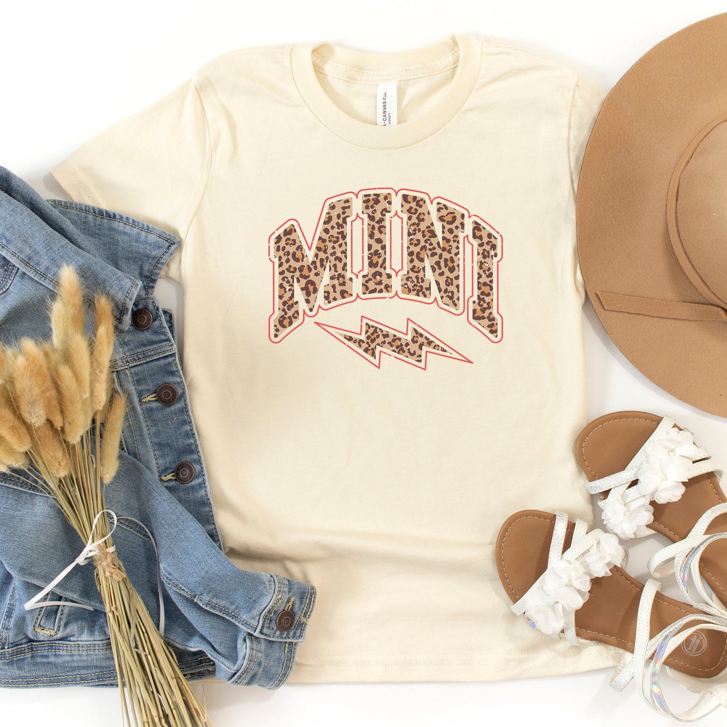 Mini Leopard Lightning Bolt | Youth Short Sleeve Crew Neck