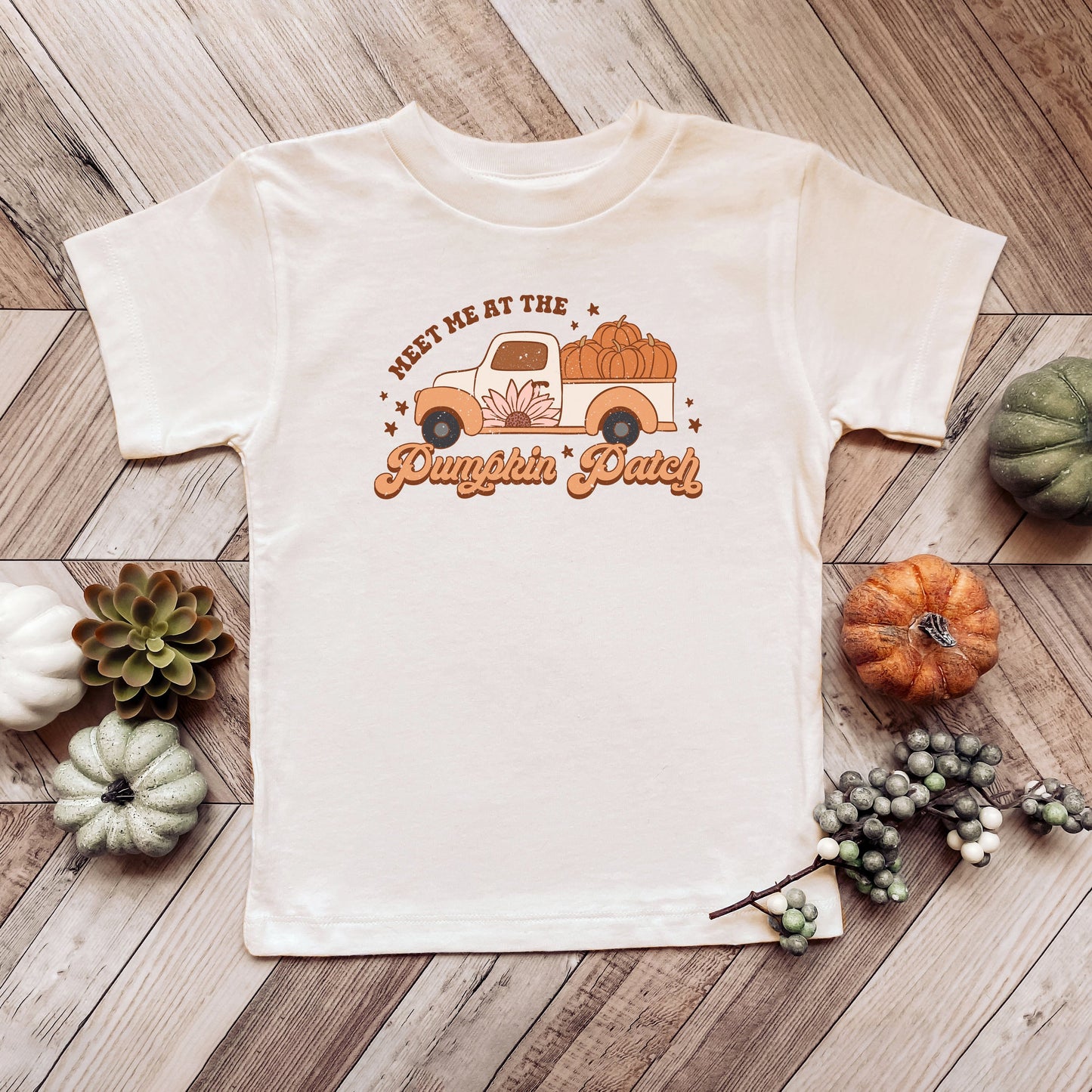 Meet Me Pumpkin Patch Colorful | Toddler Short Sleeve Crew Neck