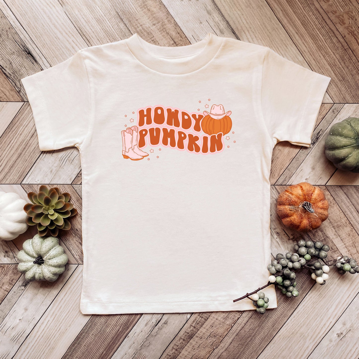 Howdy Pumpkin Boots | Youth Short Sleeve Crew Neck