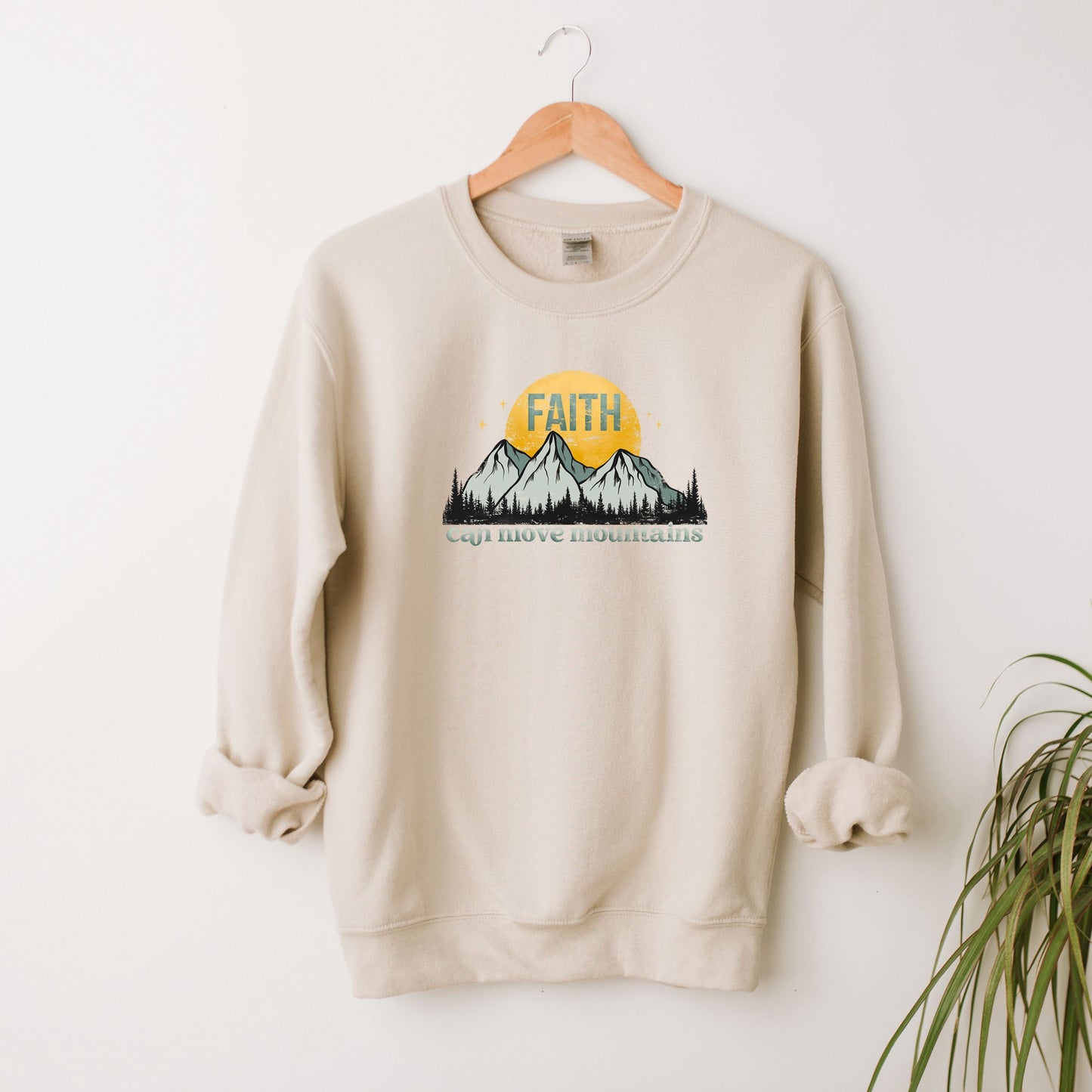 Retro Faith Can Move Mountains | Sweatshirt