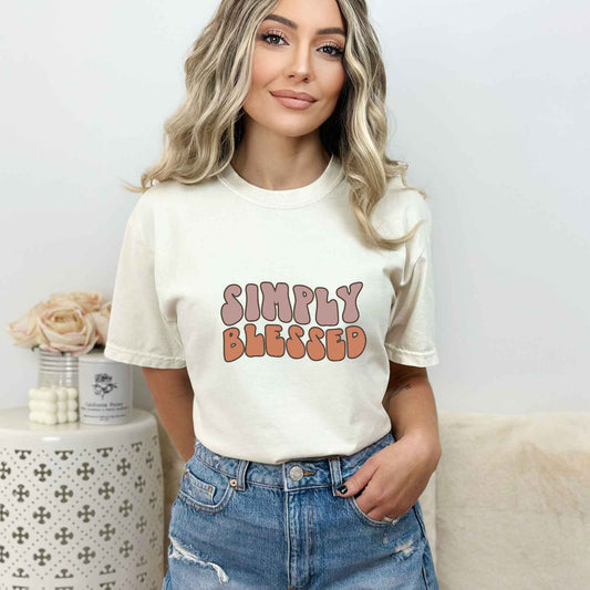 Retro Simply Blessed | Garment Dyed Tee
