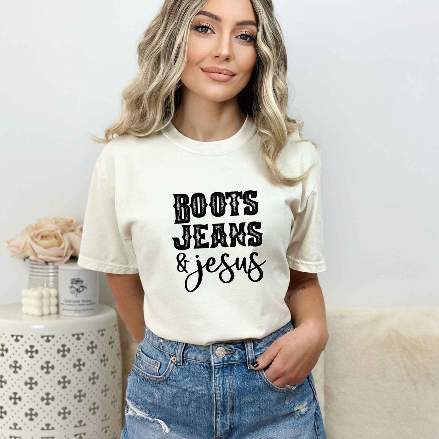 Boots Jeans And Jesus | Garment Dyed Tee