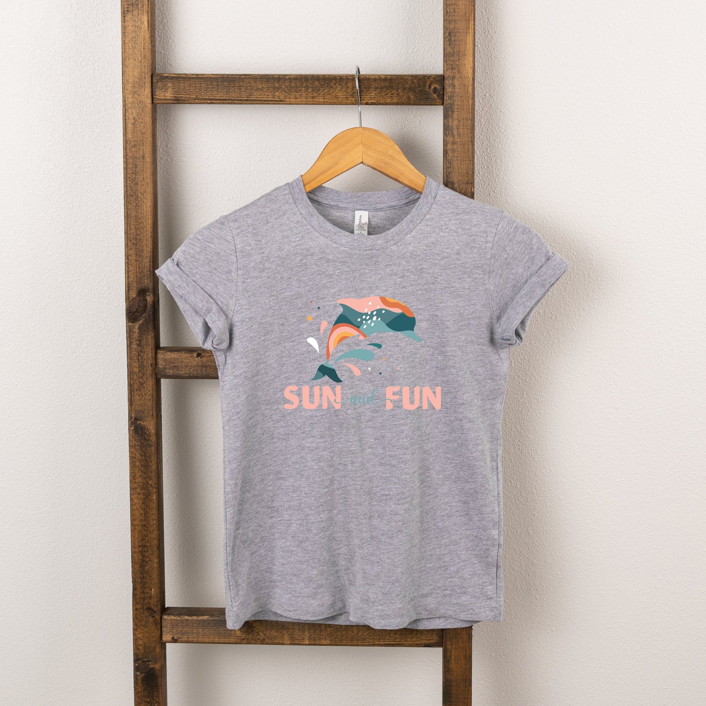 Boho Sun And Fun Dolphin | Toddler Short Sleeve Crew Neck