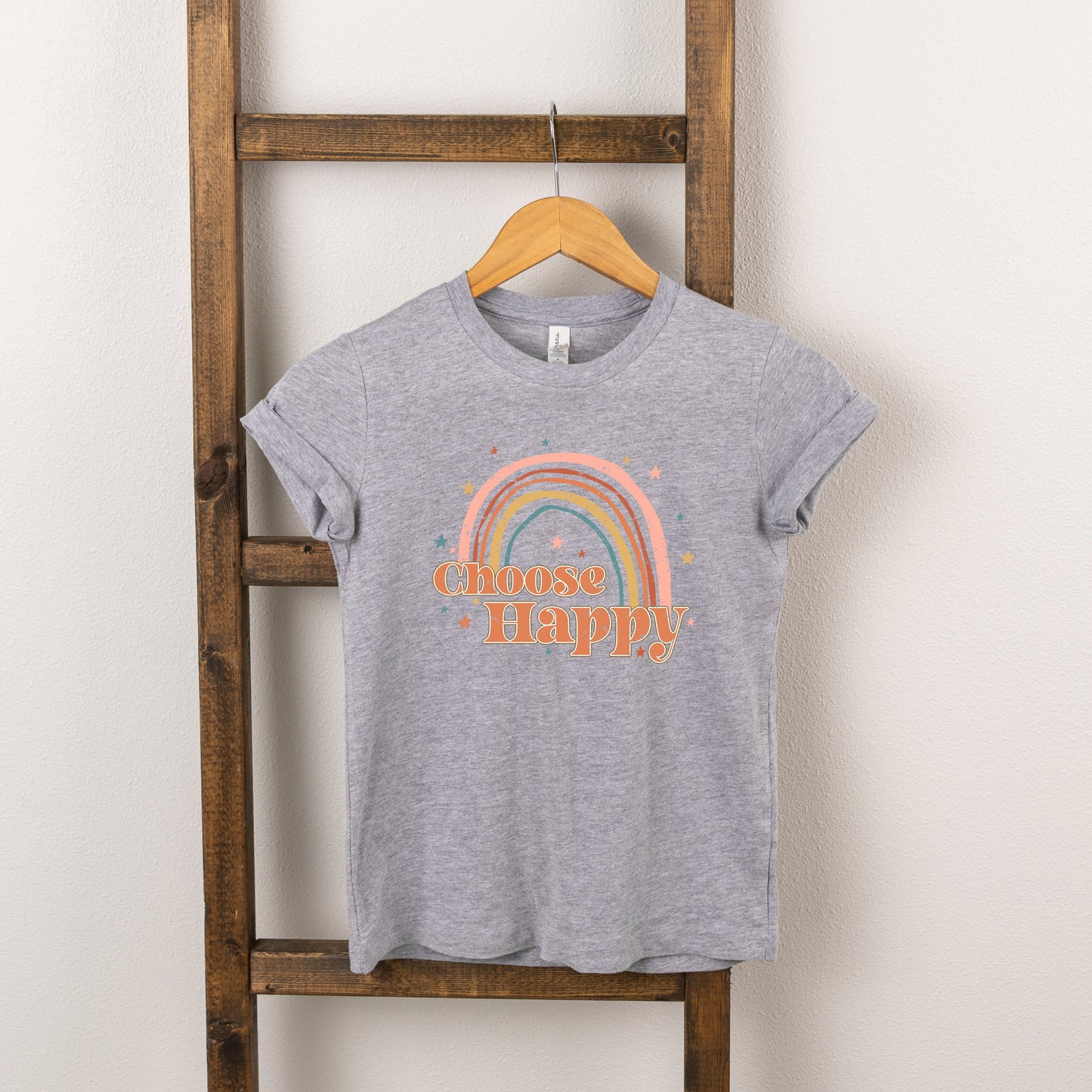 Choose Happy Rainbow | Toddler Short Sleeve Crew Neck