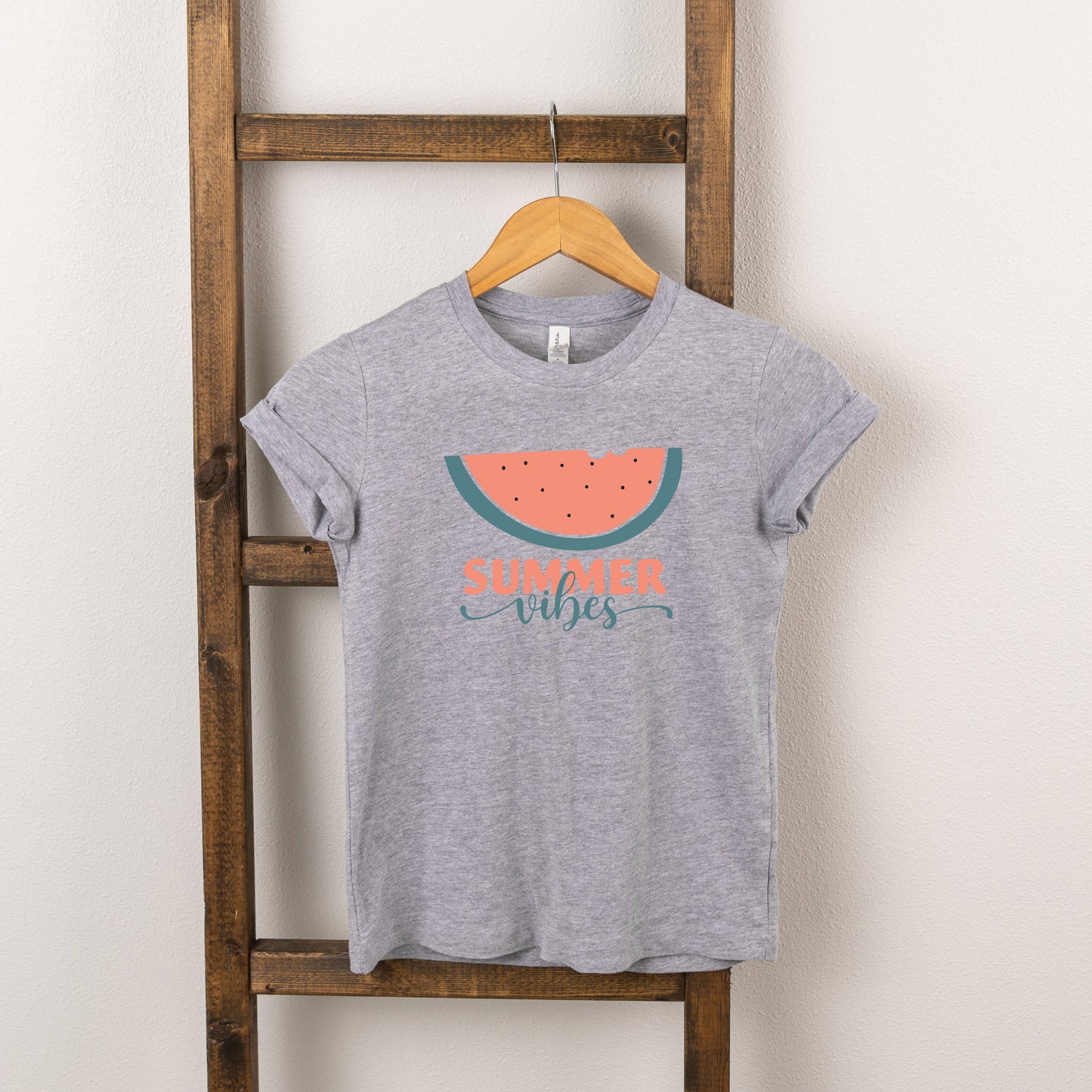 Boho Summer Vibes Watermelon | Toddler Short Sleeve Crew Neck