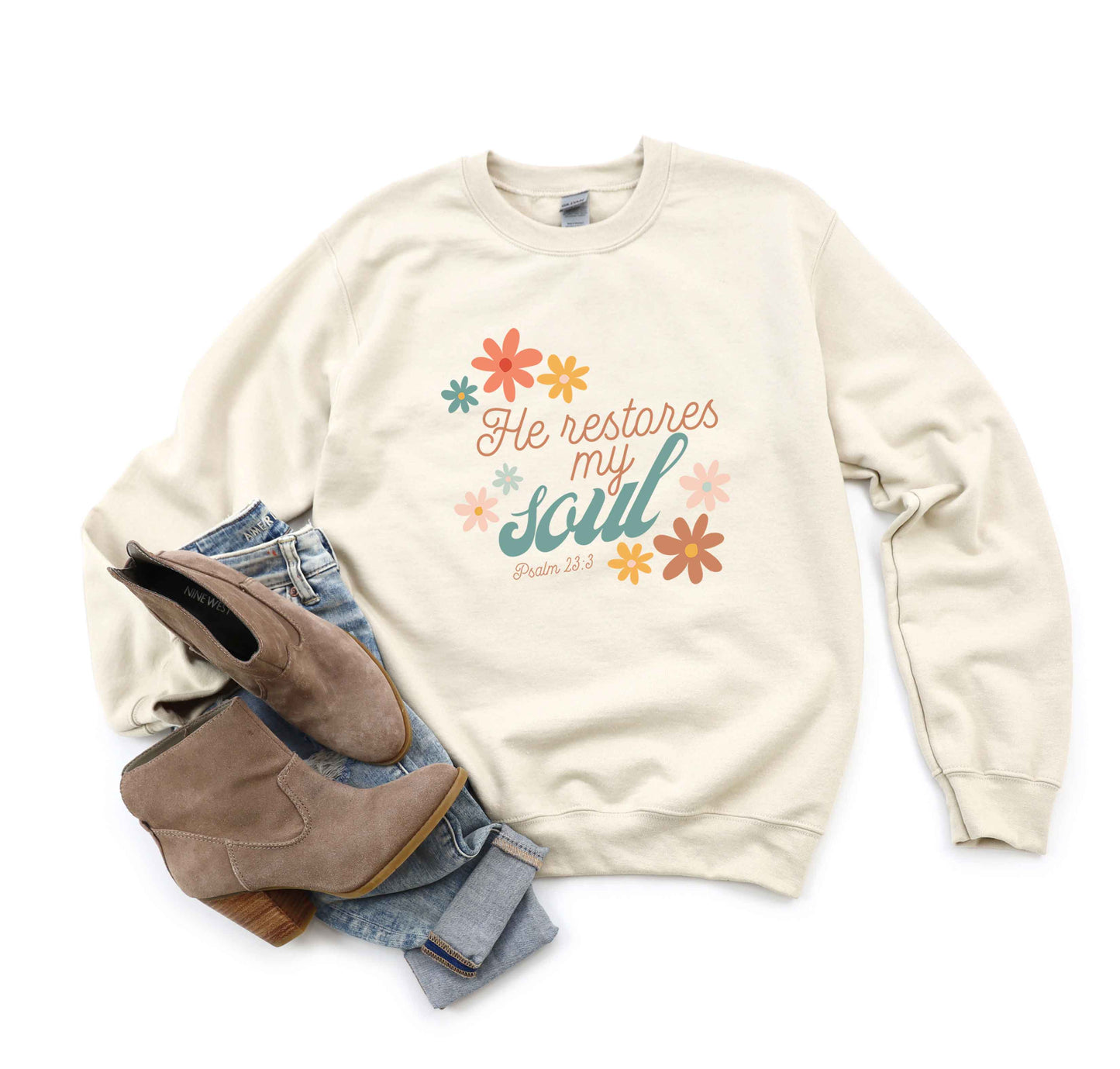 He Restores My Soul Scripture | Sweatshirt