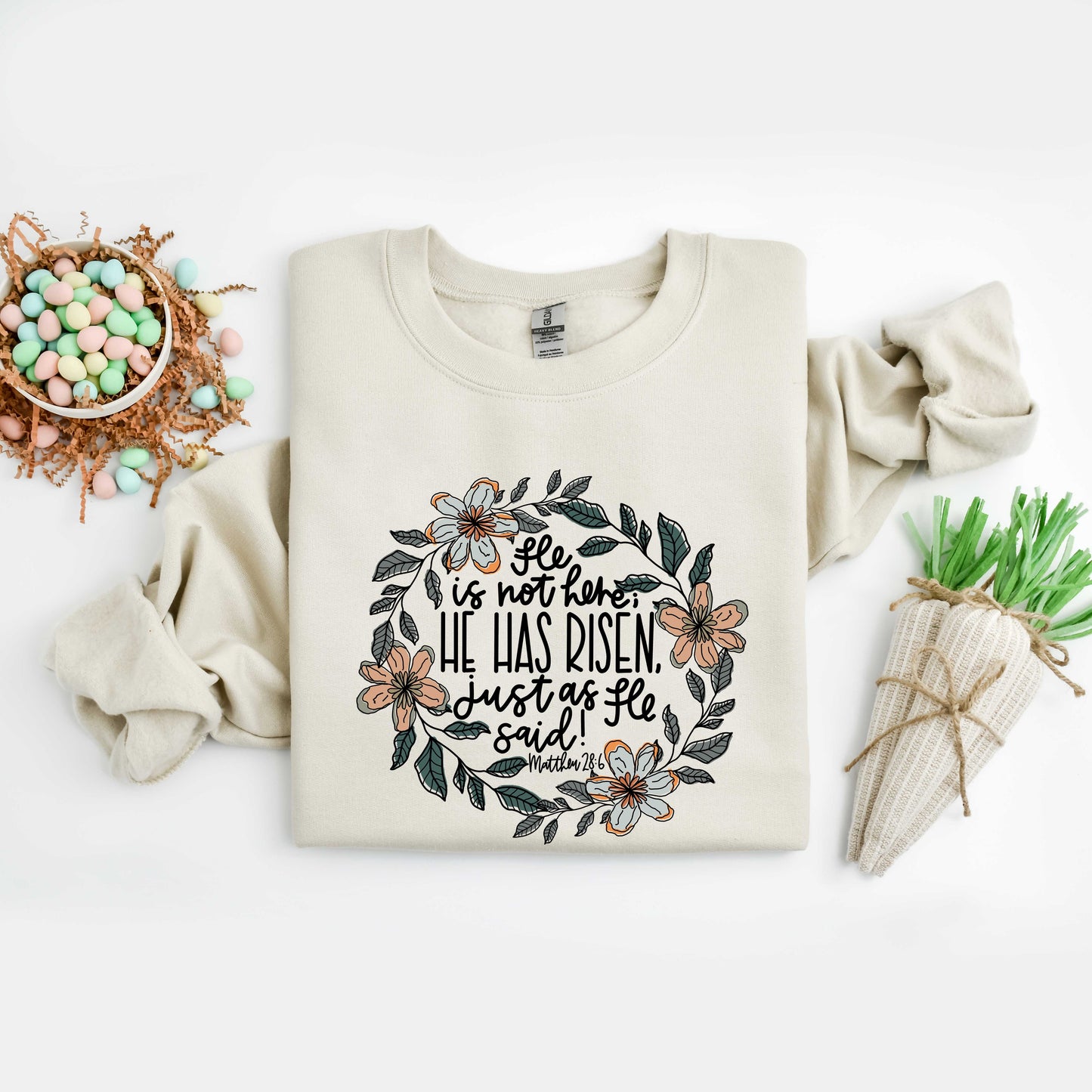 He Has Risen Flowers | Sweatshirt