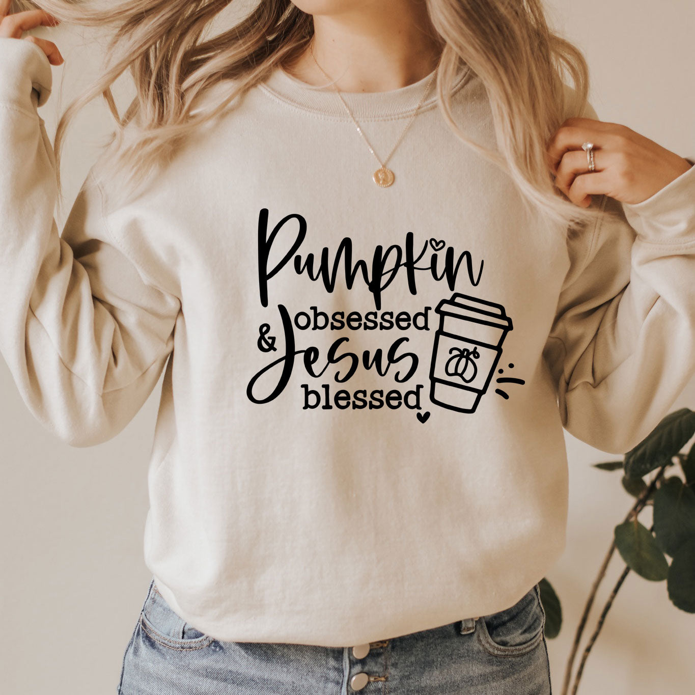 Pumpkin Obsessed Jesus Blessed | Sweatshirt