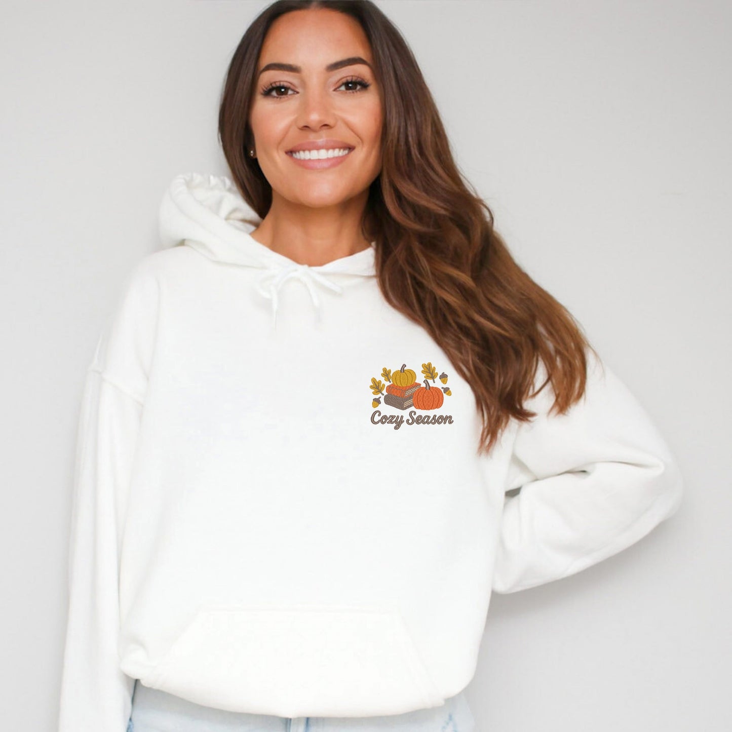 Embroidered Cozy Season Books - Women's Hoodie