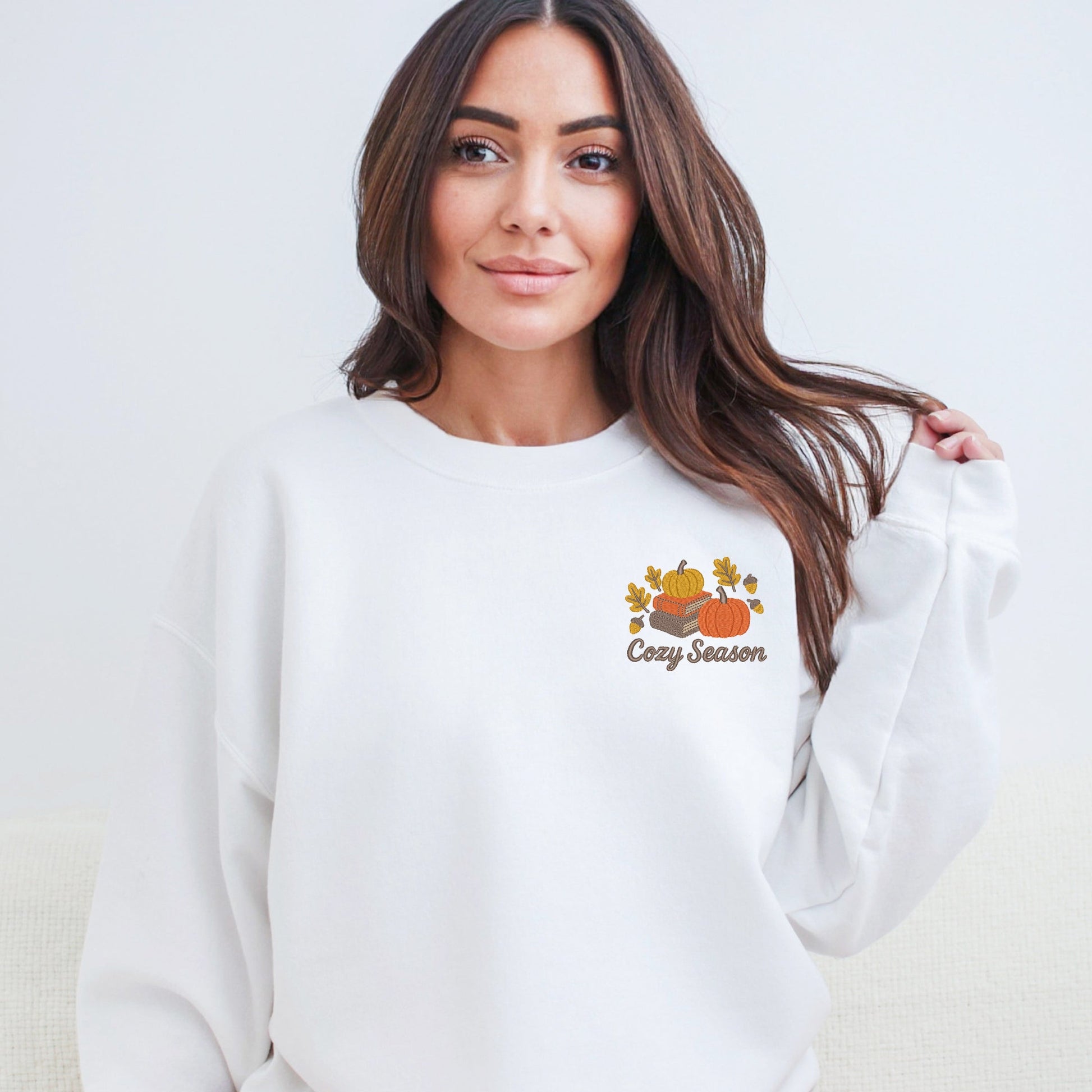 Embroidered Cozy Season Books -  Women's Sweatshirt