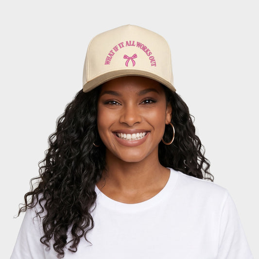 Embroidered What If It All Works Out - Women's Canvas Trucker Hat