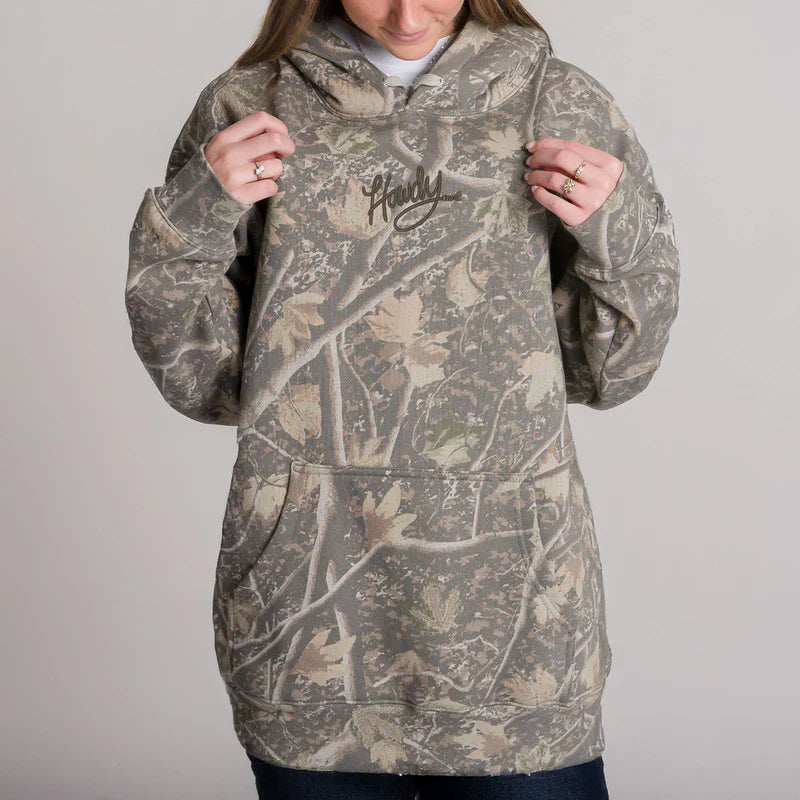 Embroidered Howdy Rope - Camo Hoodie