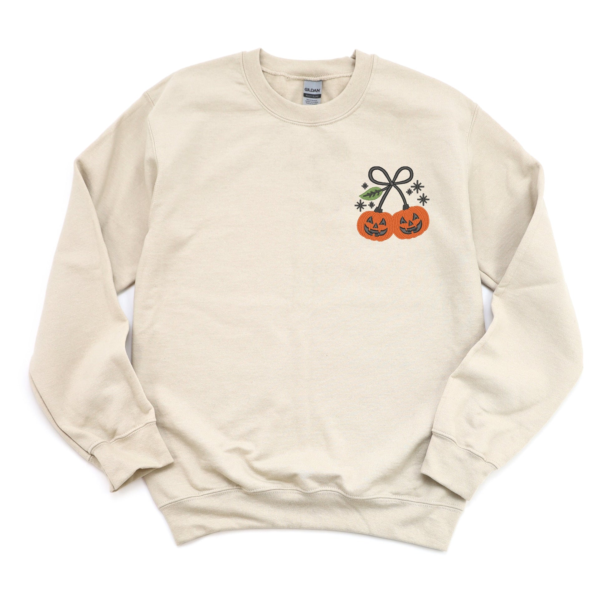 Embroidered Pumpkin Bow -  Women's Sweatshirt