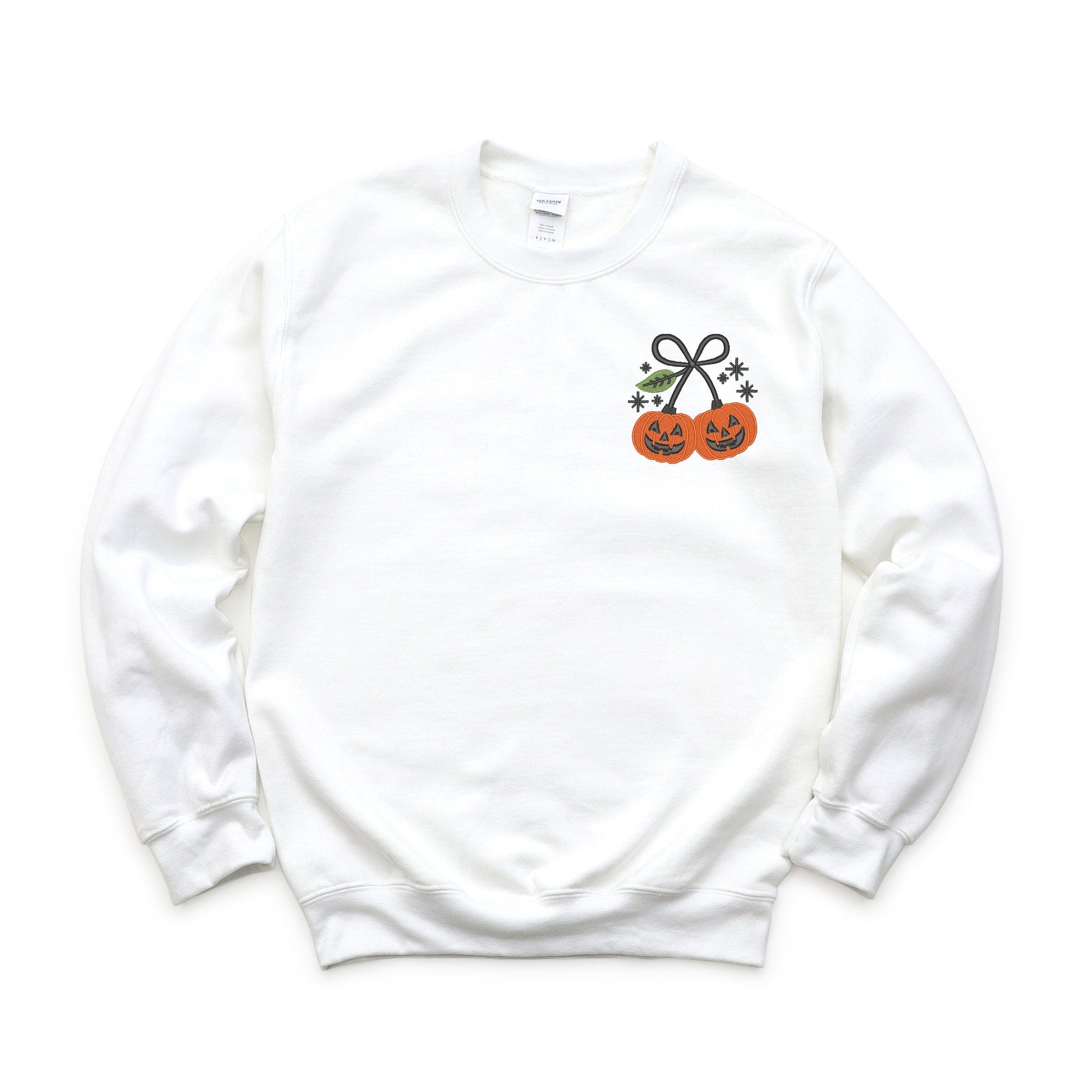 Embroidered Pumpkin Bow -  Women's Sweatshirt