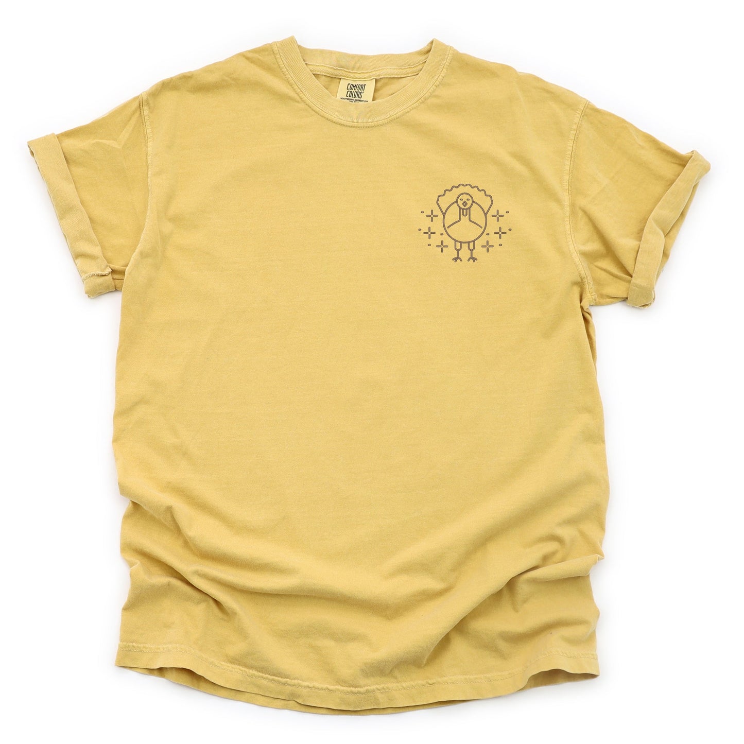 Embroidered Turkey Sparkles - Womens Garment Dyed Tee