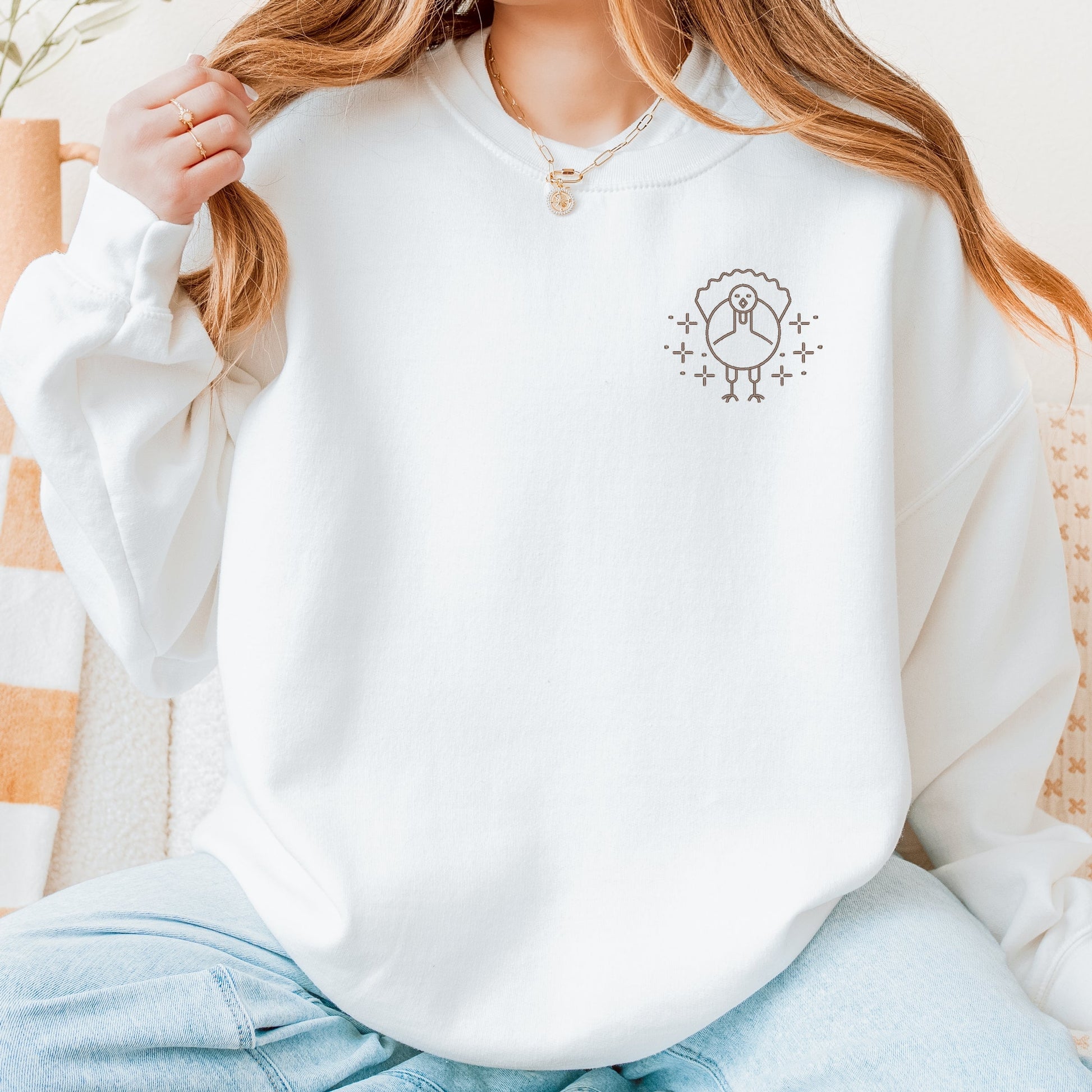 Embroidered Turkey Sparkles -  Women's Sweatshirt