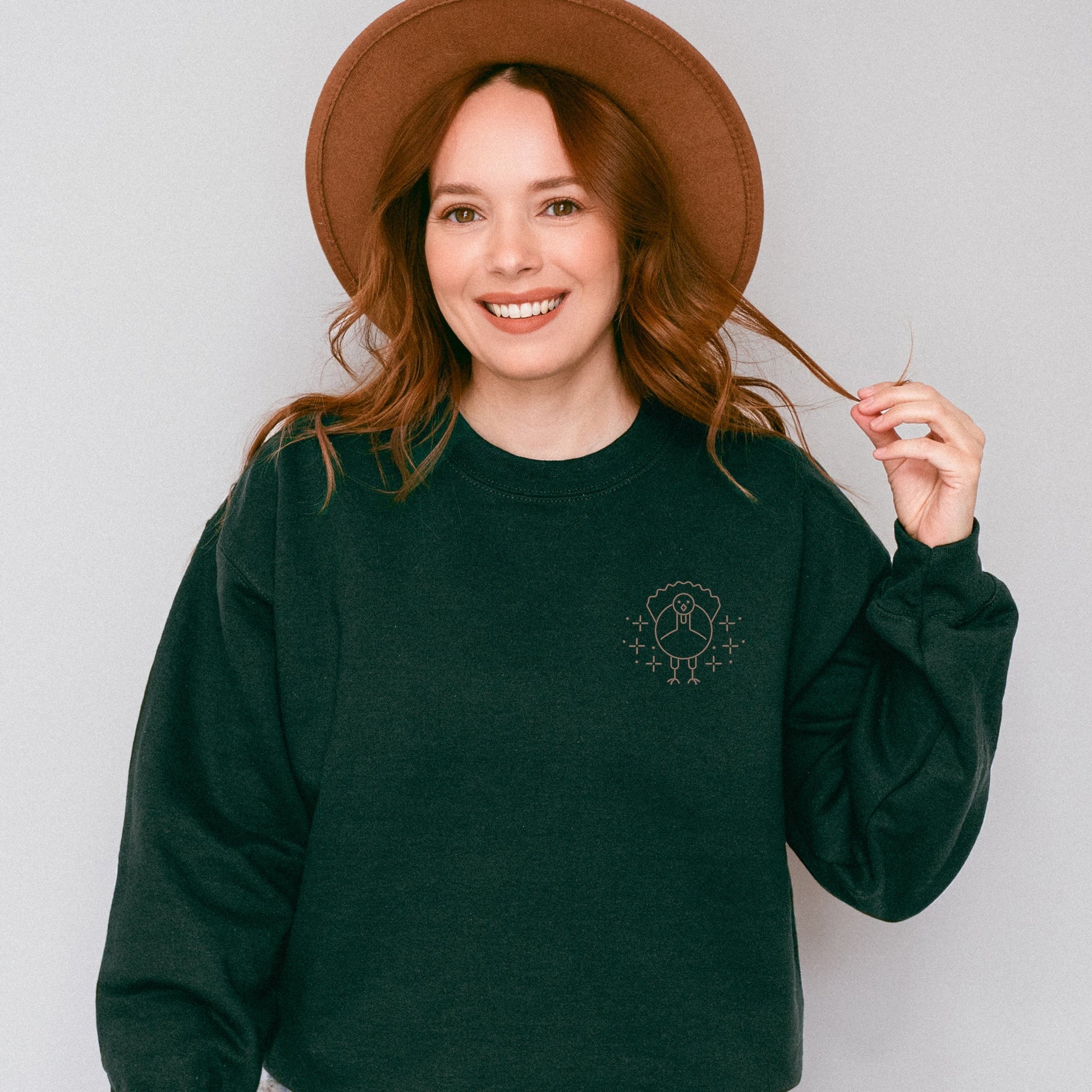 Embroidered Turkey Sparkles -  Women's Sweatshirt