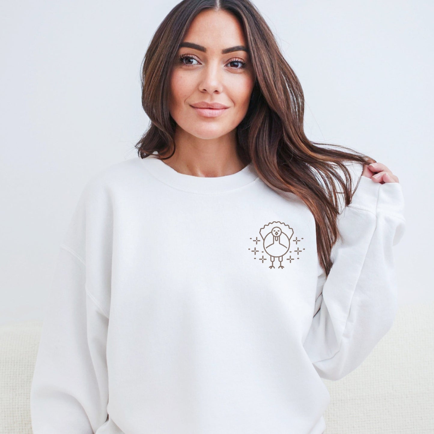 Embroidered Turkey Sparkles -  Women's Sweatshirt
