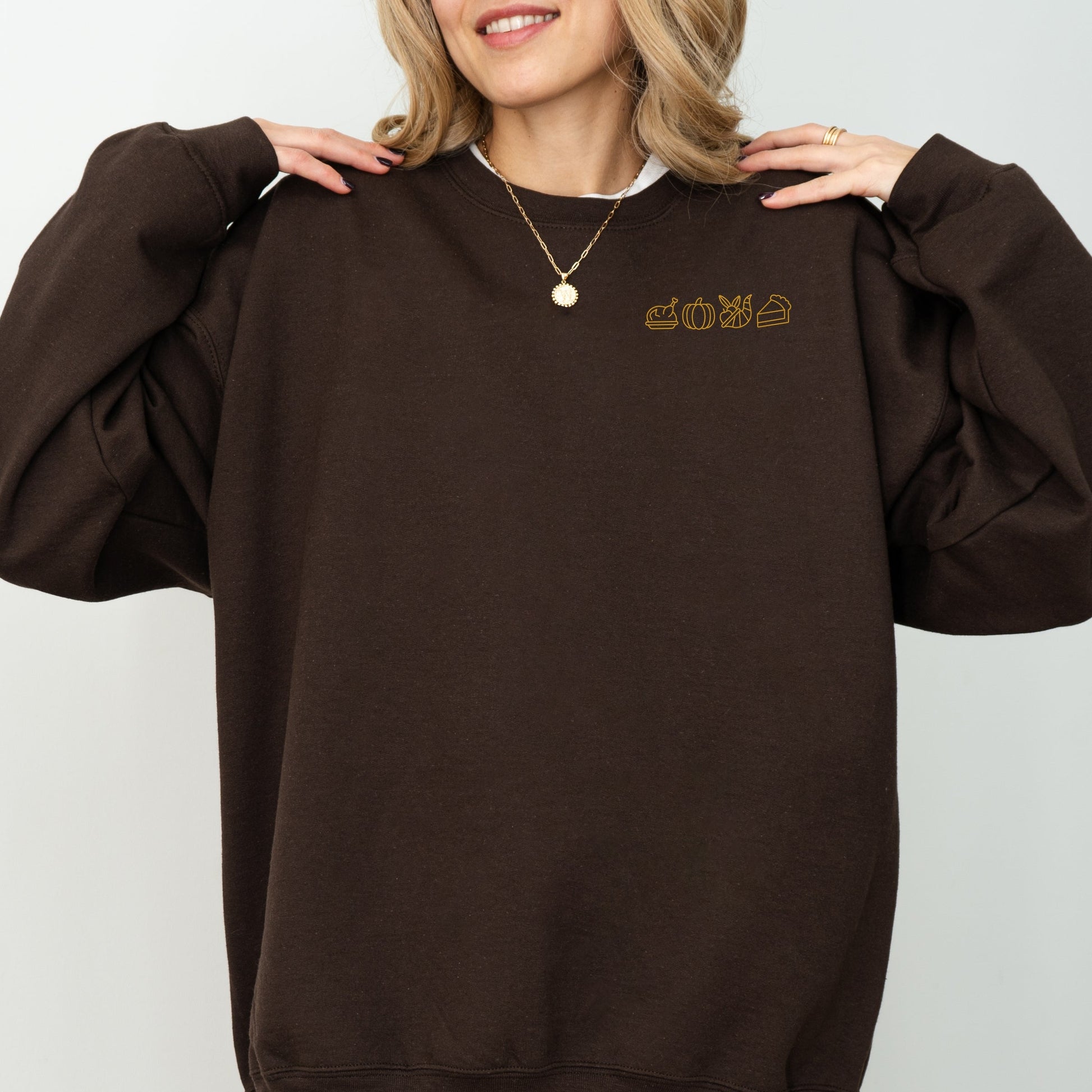 Embroidered Thanksgiving Icons -  Women's Sweatshirt