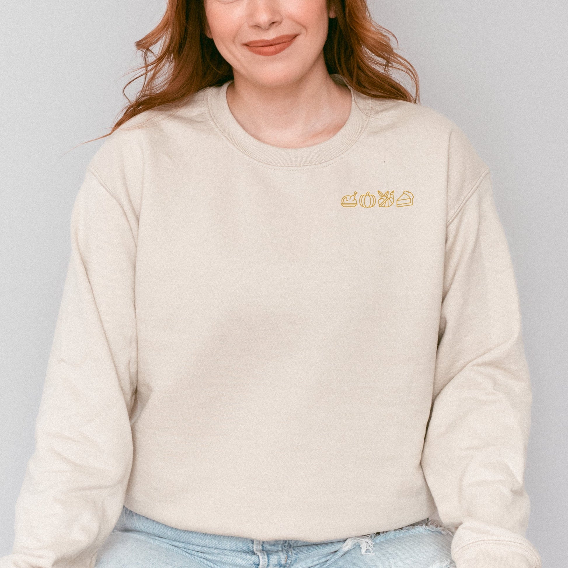 Embroidered Thanksgiving Icons -  Women's Sweatshirt