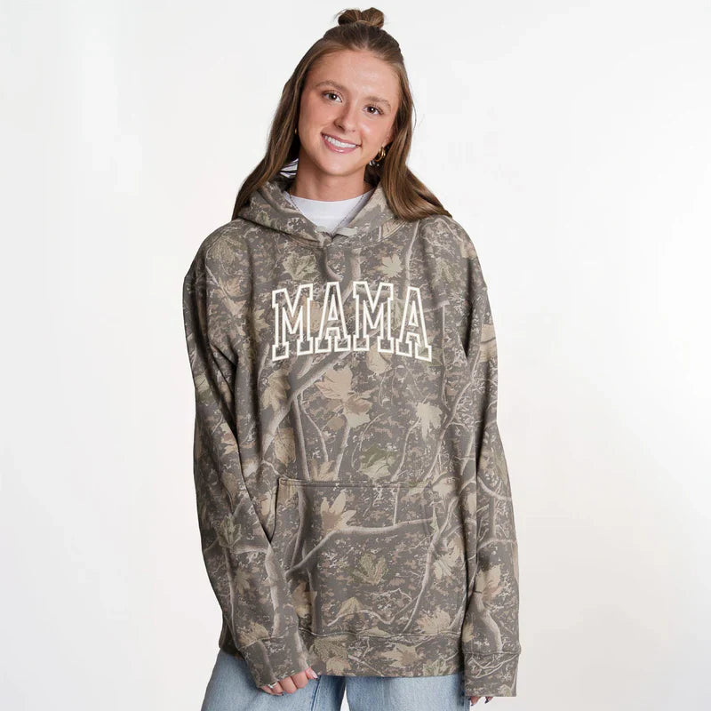 Embroidered Mama Arch - Camo Hoodie