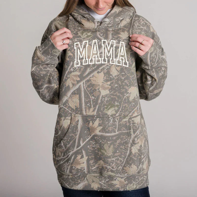 Embroidered Mama Arch - Camo Hoodie