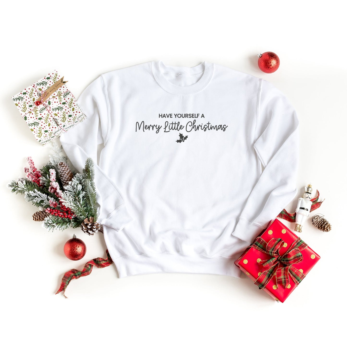 Embroidered Merry Little Christmas - Women's Graphic Sweatshirt