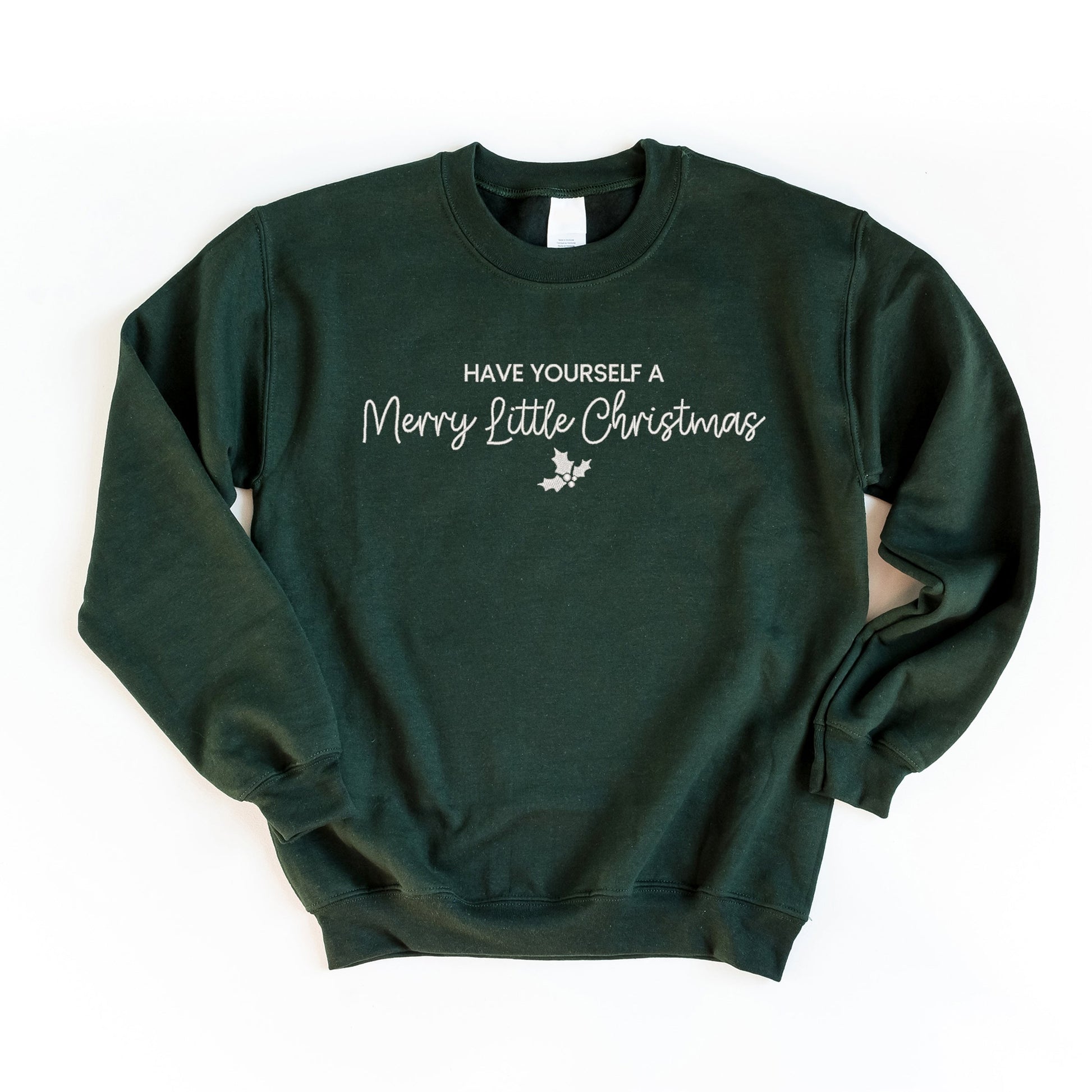 Embroidered Merry Little Christmas - Women's Graphic Sweatshirt