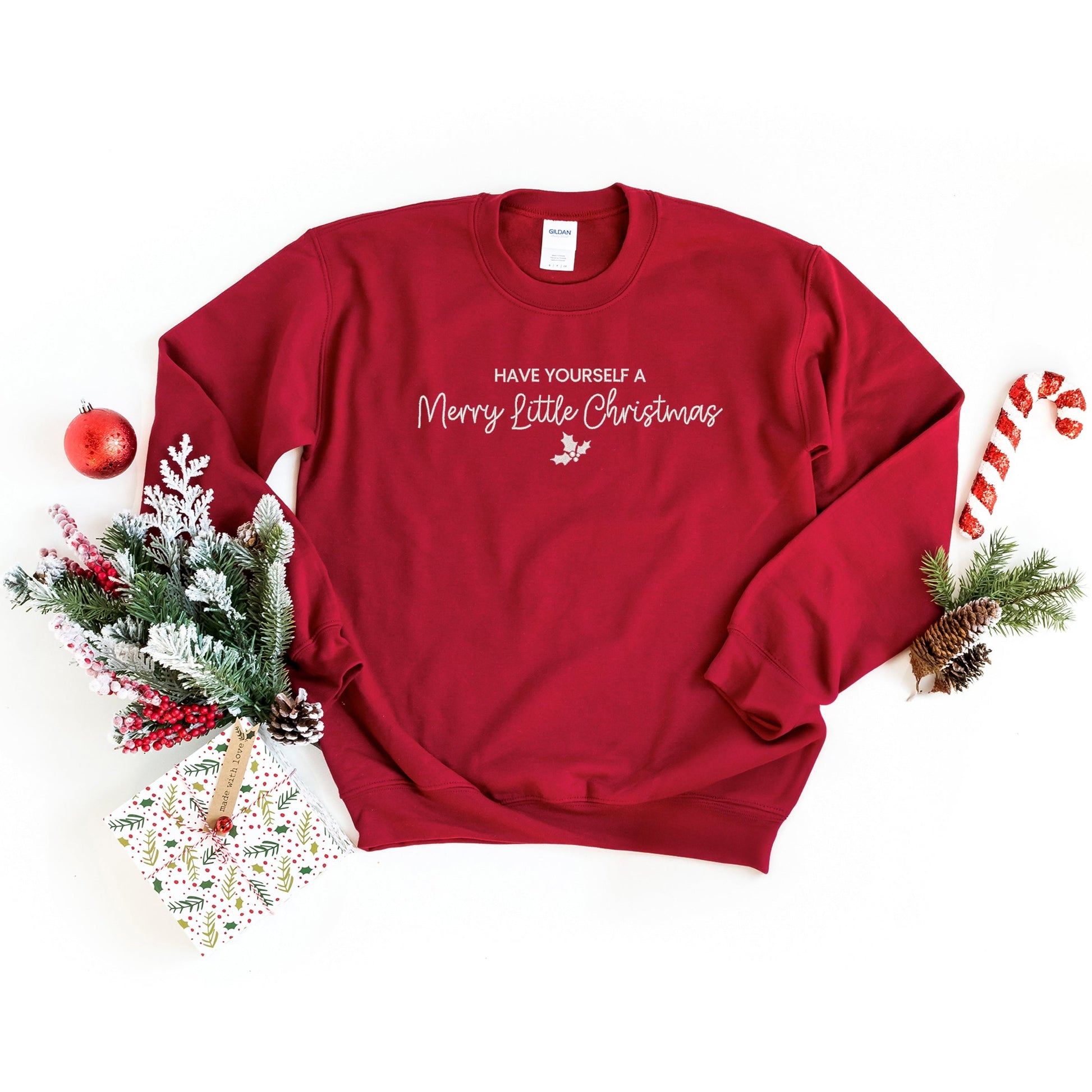 Embroidered Merry Little Christmas - Women's Graphic Sweatshirt