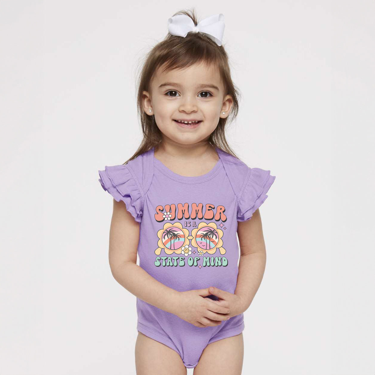 Summer State Of Mind | Baby Graphic Flutter Sleeve Onesie