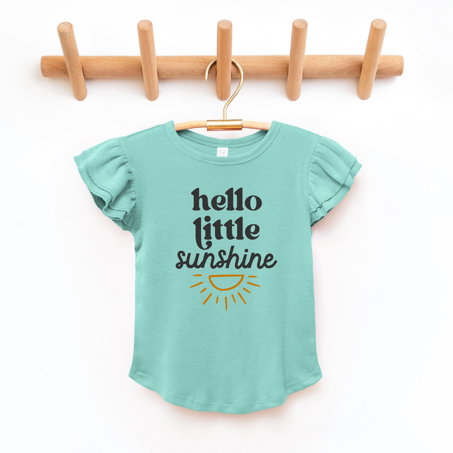 Hello Little Sunshine | Toddler Graphic Flutter Sleeve Tee