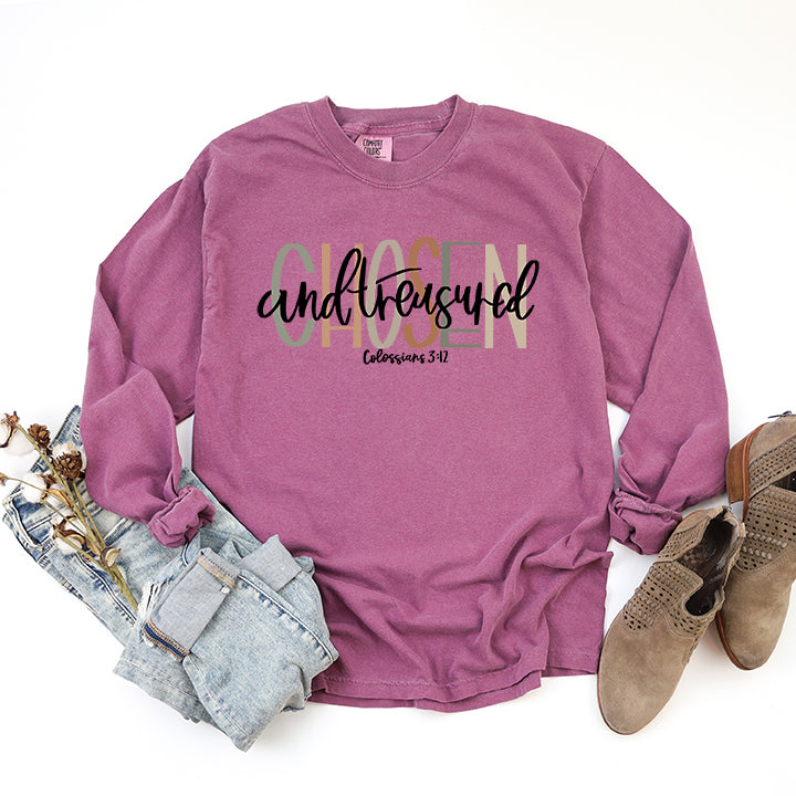 Boho Chosen And Treasured | Garment Dyed Long Sleeve