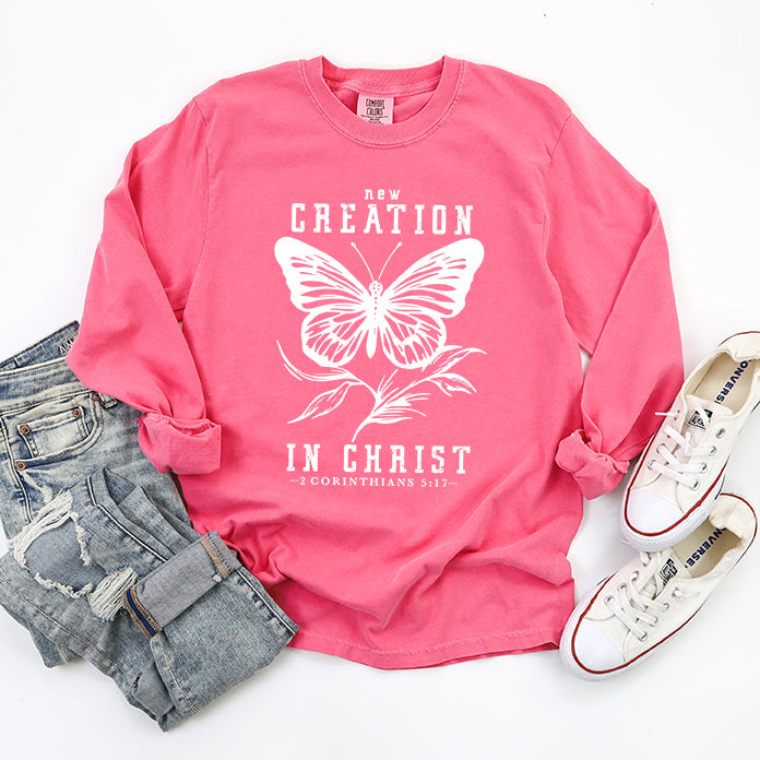 New Creation In Christ Butterfly | Garment Dyed Long Sleeve