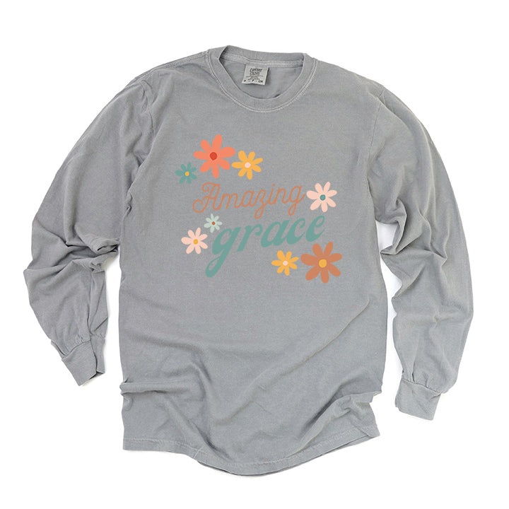 Amazing Grace Flowers | Garment Dyed Long Sleeve