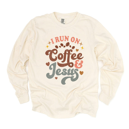 Coffee And Jesus Colorful | Garment Dyed Long Sleeve