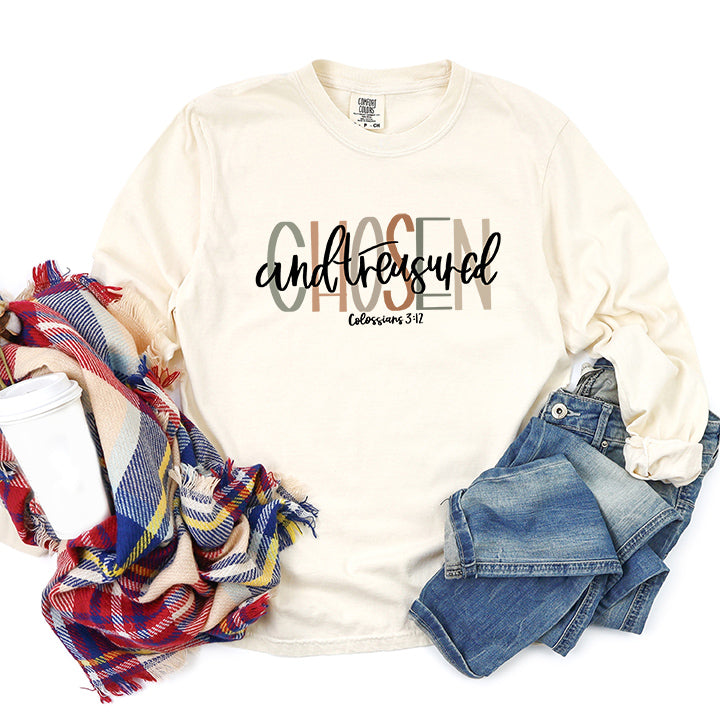 Boho Chosen And Treasured | Garment Dyed Long Sleeve