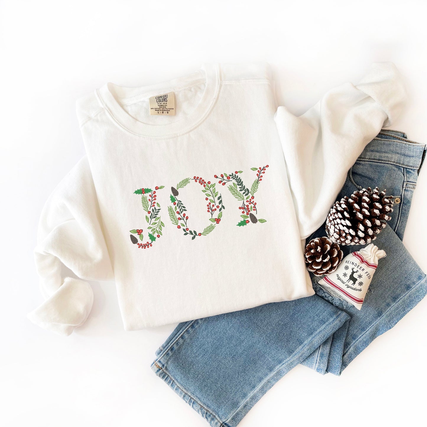 Embroidered Joy Floral | Garment Dyed Sweatshirt